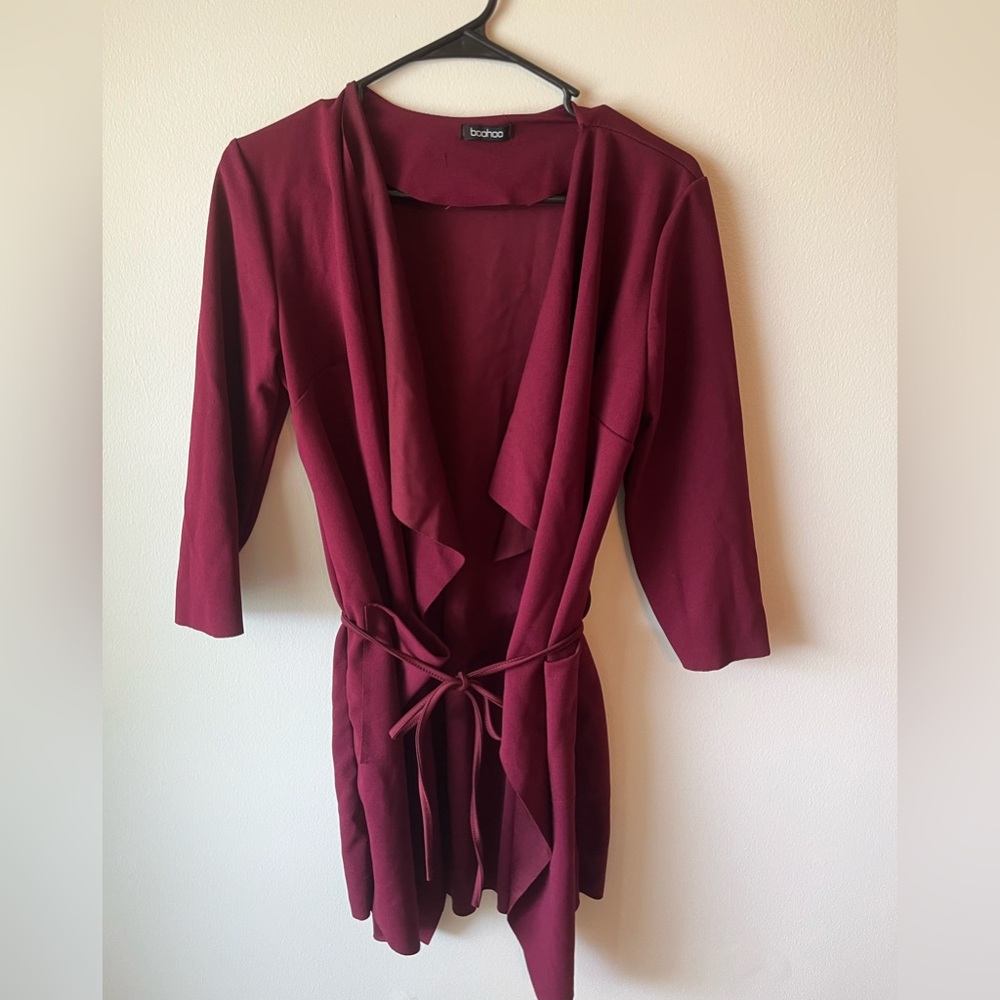 Boohoo Waterfall Collar Duster Jacket